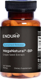 Endur MegaNatural-BP Grape Seed Extract, Sustained Release Formula For Optimal Absorption, 150mg (120 Tablets)