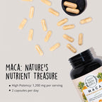 Organic Maca Root Capsules 1200 mg – Libido Booster for Women Fast Acting & Potent | Female Maca Supplement | Energy Pills from Peru | Includes Black Pepper for High Absorption | Vegan, 120 Ct
