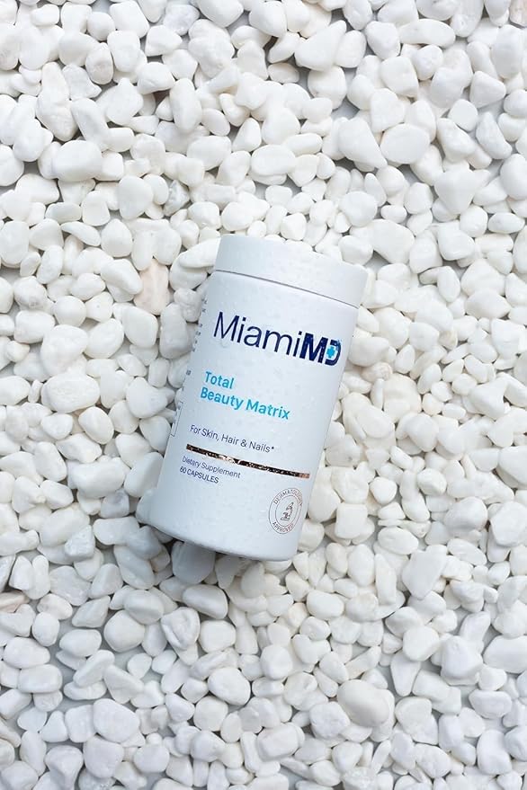 MiamiMD Total Beauty Matrix Collagen Supplements for Women - Collagen Capsules with Vitamin C for Hair, Skin and Nails - Cruelty Free - (60 Capsules) - 3 Pack