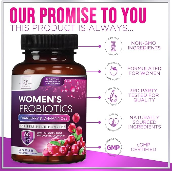 Probiotics for Women - Prebiotic and Probiotic Blend 60 Billion CFU Per Serving - 16 Strain Women's Probiotic for pH Balance & Vaginal Support - Digestive & Immune Support, Bottled USA - 60 Capsules