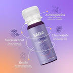 SAGA Starlight Organic Sleep Shots – Natural Sleep Aid with Melatonin, Reishi, Valerian Root, Ashwagandha, Chamomile – Sugar-Free, Vegan, Zero Calories, Plant-Based Sleep Support, Travel Size (2 Oz)
