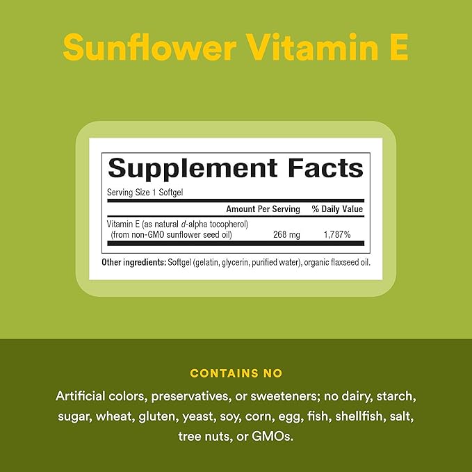 Whole Earth & Sea from Natural Factors, Sunflower Vitamin E, Whole Food Supplement