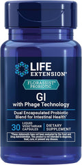 Life Extension FLORASSIST® Probiotic GI with Phage Technology, Digestive Health Supplement, microbiome Balance, Gut Health, Gluten Free, Vegetarian, 30 Capsules