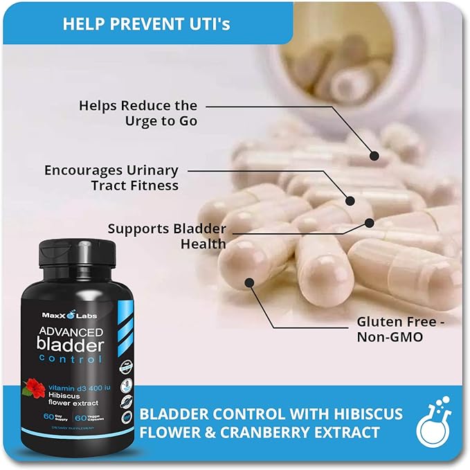 Advanced Bladder Control Supplements for Women & Men 60Ct + Vitamin D3 K2 3000 IU with Vitamin K as MK-7 from Natto Support Healthy Bones, Teeth, Heart & Immune Function 90Ct