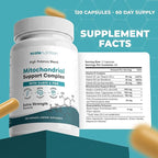 Mitochondrial Support Complex – Energy, Focus & Brain Clarity Support – CoQ10, PQQ, Acetyl-L-Carnitine – Cellular Energy & Stress Support Supplement - 120 Capsules