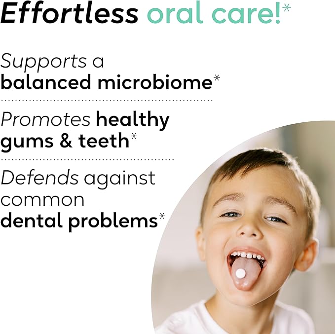 BioGaia Prodentis Kids | Dental Probiotics for Teeth and Gums | Promotes Good Oral Health & Gut Health Too | Oral Probiotics | 30 Apple-Flavored Lozenges | 1-Pack