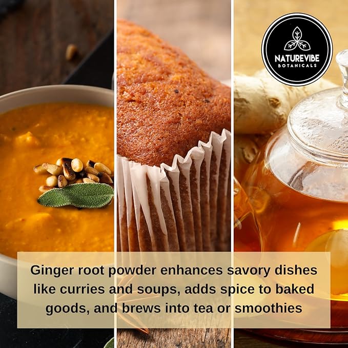 Ginger Root Powder 1lb by Naturevibe Botanicals Premium Quality Zingiber officinale Roscoe | Keto Friendly | Non-GMO and Gluten Free (16 ounces) [Packaging may vary]