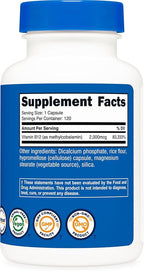 Nutricost Vitamin B12 (Methylcobalamin) 2000mcg, 120 Capsules - Vegetarian Caps, Non-GMO, Gluten Free B12 Supplement (Pack of 2)