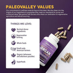 Paleovalley Grass Fed Beef Organ Complex - Freeze-Dried Beef Liver, Heart, and Kidney Blend, 1 Bottle