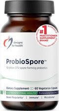 Designs for Health ProbioSpore - Powerful Spore Based Probiotic, Soil-Based Probiotics Supplement - Shelf Stable Gut + Immune Support, Non-GMO + Dairy Free (60 Capsules)