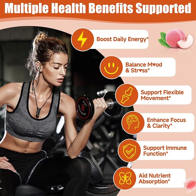 Natural Methylated Vitamins B Gummies: Chewable Supplement Complex with B1 B2 B3 B5 B6 B7 B9 B12 Zinc Magnesium Ashwagandha for Daily Energy Support - for Vegan Work Adults(60Count)