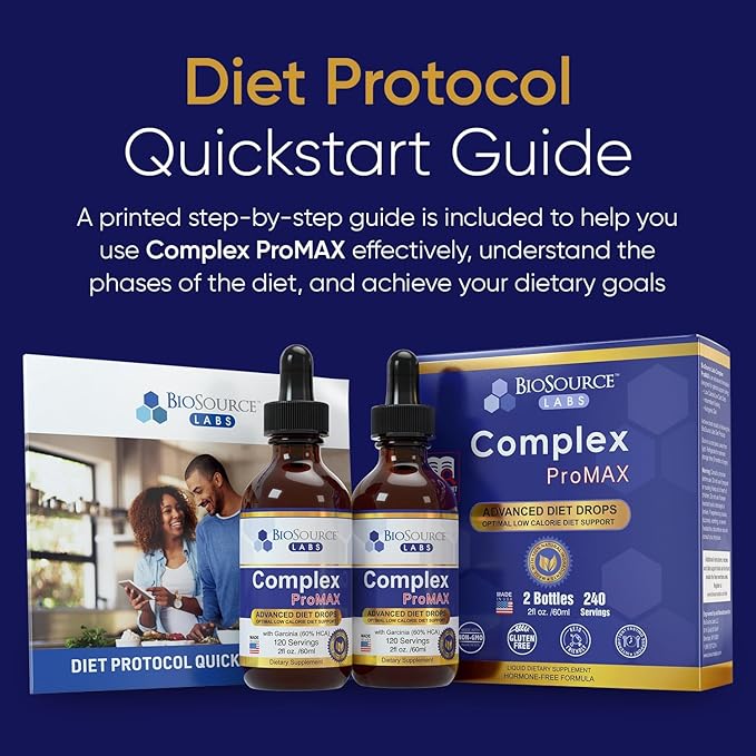 BioSource Labs Complex ProMAX Premium Diet Drops 2 oz (2 Bottle Pack) - 60 Day Supply