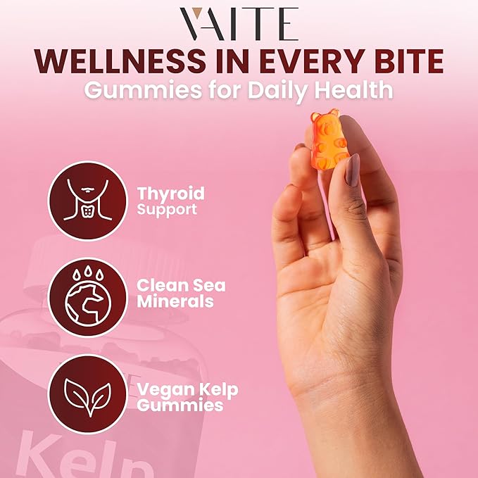 Kelp Supplement 1000mg – Iodine Formula with Fucus, Marine Trace Minerals, Seaweed-Derived Plant-Based Gummies, Vegan-Friendly, Gluten-Free, Non-GMO, 60 Chewables for Women and Men, Daily Use