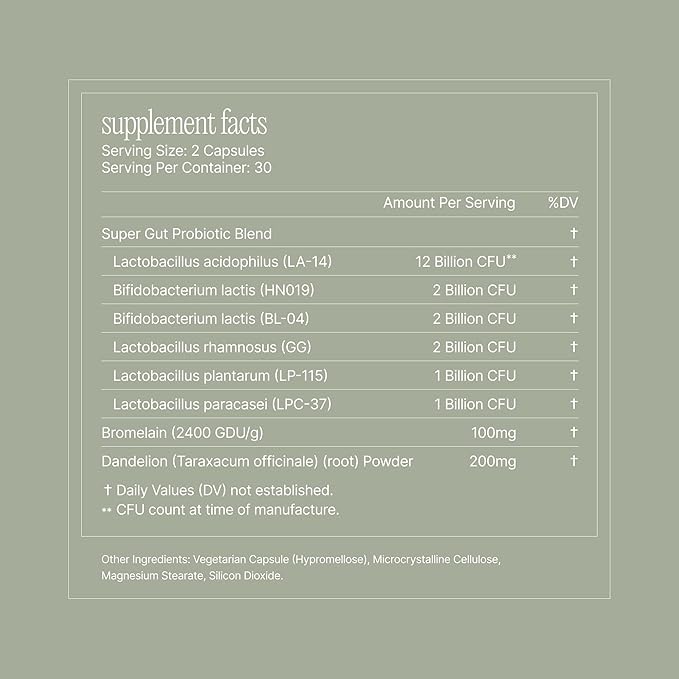 Reset Daily Probiotic + Prebiotic Plant Digestive Enzymes – Advanced Gut Reset for Women – Bloating Relief, Weight Management, Digestion, Gut Health – Vegan, Shelf-Stable – 60 Capsules (30-Day Supply)
