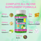 Vitamin E Gummies for Women – 400 IU (268mg) Vitamin E Supplements with Biotin & Hyaluronic Acid for Skin, Hair & Nails – Sugar Free, Vegan, Non-GMO – 60 Count