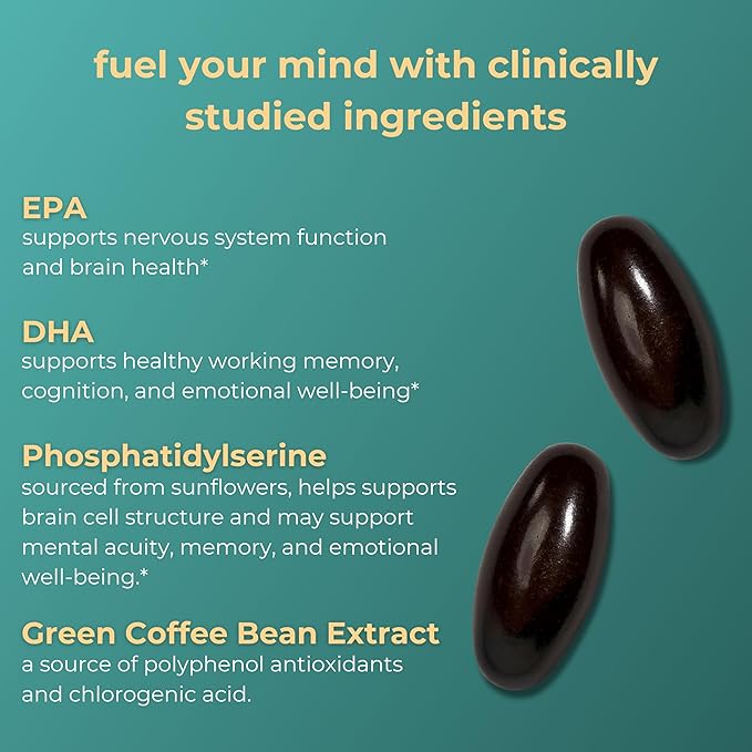 iwi life Brain Omega-3, 120 Softgels (60 Servings), Vegan Plant-Based Algae Omega-3 with EPA + DHA, Focus, Memory and Mood Support Dietary Supplement, Krill & Fish Oil Alternative, No Fishy Aftertaste