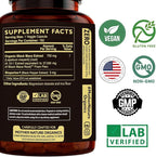 Black Maca Root 50:1 750mg – 180 Capsules Organic Peruvian Maca Peruana Supplement for Men | High Potency Energy, Mood & Performance Support | Vegan, Non-GMO