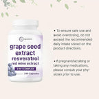 Micro Ingredients Grape Seed Extract, 240 Capsules | 3-in-1 Antioxidant Blend with Resveratrol & Red Wine Extracts | Max Strength Polyphenols Supplement | Non-GMO