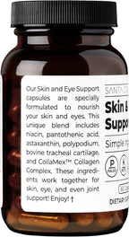 Santa Cruz Paleo Skin & Eye Capsules, Simple Daily Formula for Skin Appearance & Eye Routine, Clean Ingredients, Gluten Free, Keto & Paleo Friendly, 60 Capsules