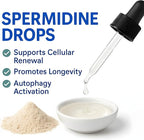 Spermidine Liquid Drops – 20mg per Serving – Cellular Health & Longevity Support – Fast-Absorbing Formula – 2 fl oz Dropper Bottle – Non-GMO, Vegan, Sugar-Free