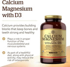 Solgar Calcium Magnesium with Vitamin D3, 300 Tablets - Promotes Healthy Bones, Supports Nerve & Muscle Function - Highly Absorbable Form - Non-GMO and Gluten Free - 60 Servings