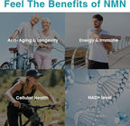 Vegan NMN Supplement 500mg, Higher Absorption - 99% Pure NMN (Nicotinamide Mononucleotide)for NAD+, Cellular Energy Immune Muscle, Anti-Aging & Longevity, Stabilized NMN - 60 Capsules (60 Days Supply)