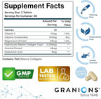 Granions Marine Collagen Pills – 2000mg Hydrolyzed Marine Collagen Peptides, Hyaluronic Acid, Vitamin C, Calcium, Magnesium – Skin, Hair, Nails, Pro Aging Hyaluronic Acid Supplements – 180 Tablets