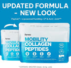 Mobility Collagen Peptides Powder - Glucosamine, Chondroitin, Hyaluronic Acid & Liposomal Vitamin C Joint Bone & Cartilage Support Grass-Fed Type I & III Keto & Paleo 28 Servings, 11.83 oz