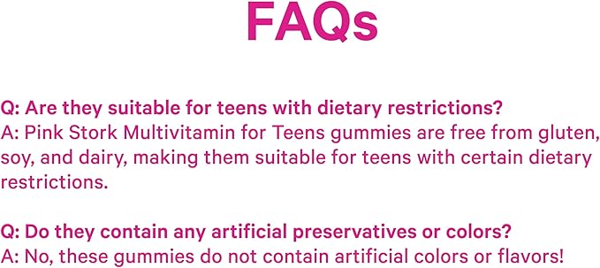 Pink Stork Biotin, Antioxidants, Vitamin E Multivitamin for Teens - Clinically Studied Vitamins + Nutrients for Teens - Beautiful Hair, Radiant Skin, Strong Nails, + Immune Support - 60 Berry Gummies