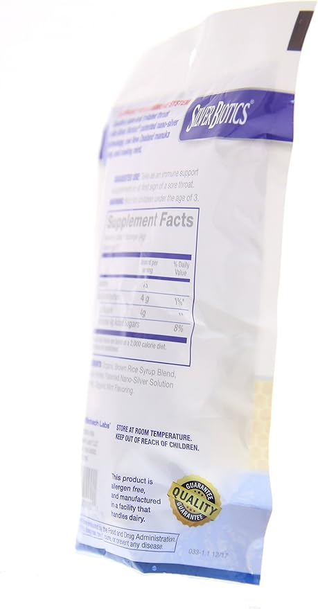 American Biotech Labs Silver Biotics Silver Lozenges w/60ppm SilverSol and Manuka Honey, Mighty Manuka Mint (21 Count) (2 Pack)