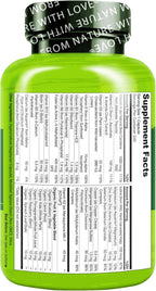 NATURELO Mens Multivitamins - One Daily Multivitamin for Men with Vitamins, Minerals & Organic Whole Foods, Boost Energy & Health, Non-GMO, 240 Vegetarian Capsules (Pack of 2)