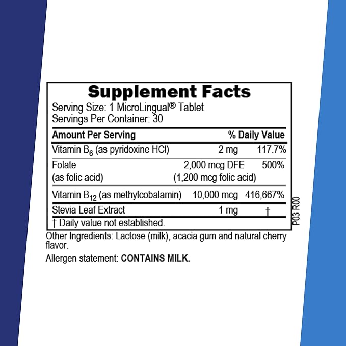Superior Source No Shot Vitamin B-12 Methylcobalamin 10000 mcg, B-6 & Folic Acid 1200 mcg - Supports Brain & Heart Health - Aids Natural Energy Levels - 30 Sublingual Dissolving Tablets