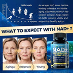 NAD+ Supplement - NAD Supplements for Women & Men - Liposomal NAD+ Resveratrol Complex with Urolithin A, CoQ10 - Boosts NAD+ Levels, Cellular Energy & Healthy Skin - Third-Party Tested - 60 Capsules