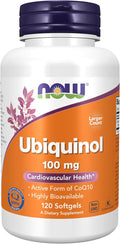 Now Supplements, Ubiquinol 100 mg, High Bioavailability (The Active Form of CoQ10), 120 Softgels