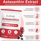 VOFANK Astaxanthin 12mg, Premium Astaxanthin Supplements with Antioxidant Activity, Supports Eye, Joint, Immune, Skin Health, Internal Circulation, Non-GMO & No Gluten 240 Softgels