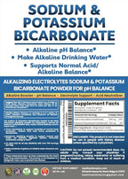 Sodium Bicarbonate Powder & Potassium Bicarbonate Powder pH Balance Supplement. Make Gallons of Alkaline Water Drops for Acid/Alkaline pH Balance, Stomach Immune Performance. Alkaline Drinking Water