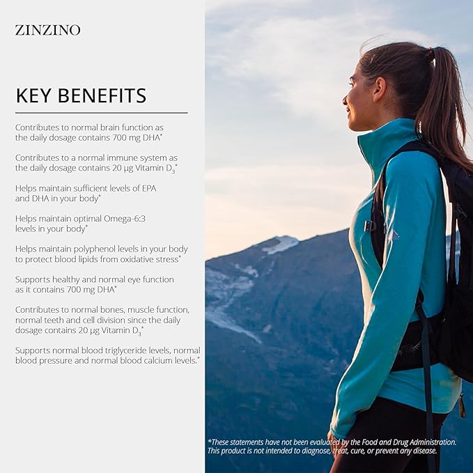 Zinzino - BalanceOil+ Grapefruit Lemon Lime - Fish Supplement with Extra Virgin Olive Oil, Omega-3 (EPA+DHA), Polyphenols, and Vitamin D3 - (300 ml)