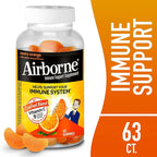 Airborne 750mg Vitamin C Immune Support Supplement Gummies for Adults, Zesty Orange Flavor, Gluten Free Crafted Blend with Powerful Antioxidants Vitamins A C & E, 63 Gummies (3 Pack)