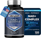 Liposomal NAD+ Supplement with Resveratrol, TMG & Vitamin B3 | 4-in-1 Healthy Aging & Cellular Energy Support | High Absorption NAD Plus for Men & Women Over 40 | 120 Capsules