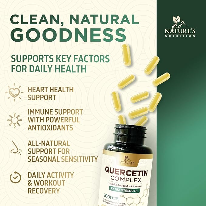 Quercetin Dihydrate 1000mg per Serving - Premium Plant-Based Bioflavonoids - Extra Strength Antioxidant Immune & Respiratory Health Support - High Absorption Quercetin Dihydrate - 120 Veggie Capsules