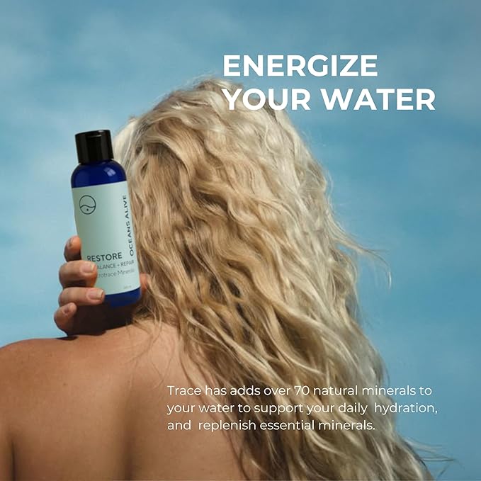 Restore - Rebalance + Repair Liquid Drops – Ionic Trace Mineral Solution for Hydration, Electrolytes & Mineral Supplement Support, Mineral Rich Liquid Trace Elements, 8.4 fl oz