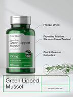 Horbäach Green Lipped Mussel |120 Capsules | from New Zealand | Premium Freeze Dried Mussel Powder | Non-GMO and Gluten Free