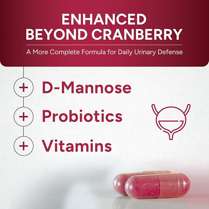 Urinary Tract Defense with Cranberry PAC, D-Mannose, Probiotics & Vitamins | UTI Avoidance & Bladder Support Supplement | Most Powerful Cranberry Pills for Women & Men | USA Manufactured | 60 Capsules