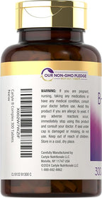 Carlyle B-Complex Vitamin with B12 | 300 Tablets | High Potency Formula | Vegetarian and Non-GMO Supplement