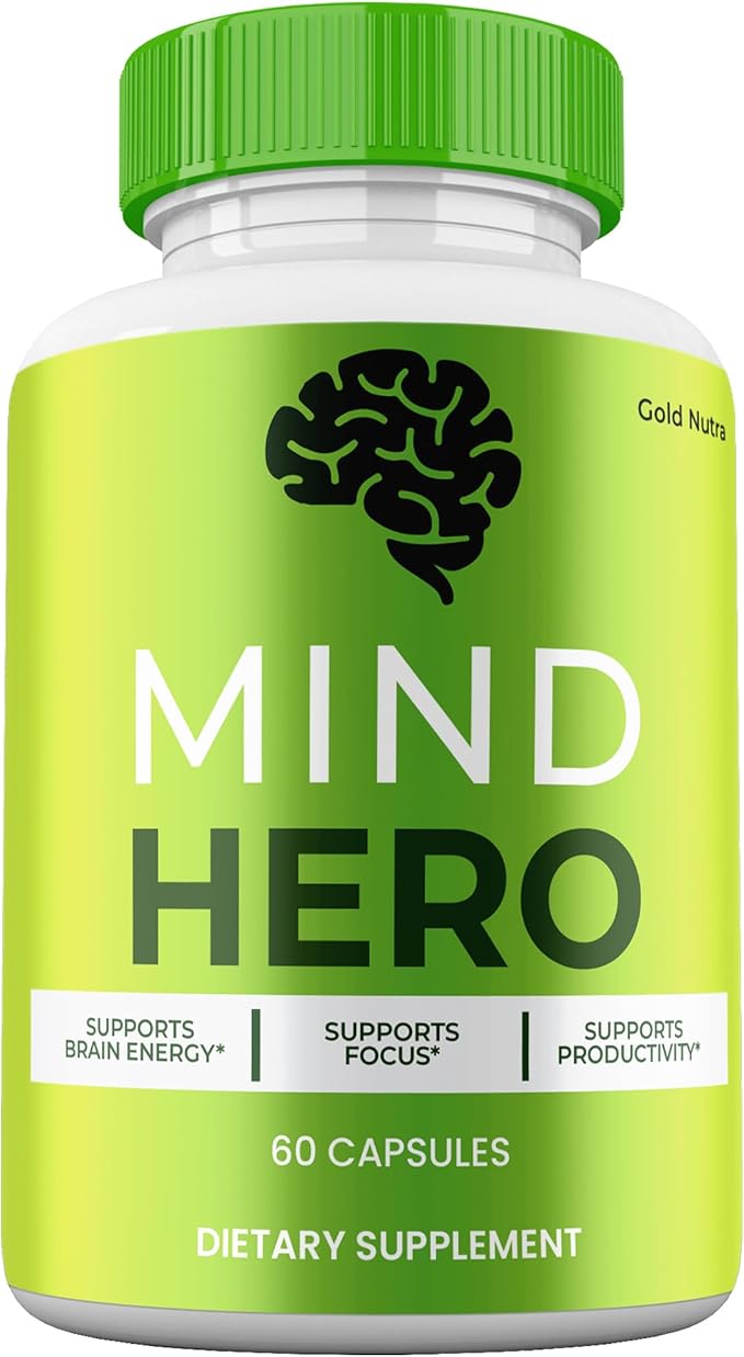 Mind Hero Supplement, All Natural Brain and Cognitive Capsules, Official Clarity and Focus Pills, 1 Month Supply (1 Pack)