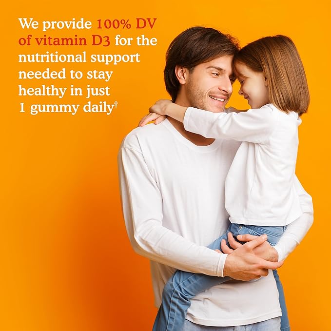 Garden of Life Kids Organic Vitamin D3 Gummies with 800 IU (100% Daily Value) for Strong Bones,Teeth,Brain & Immunity – Non-GMO,No Gluten,Vegetarian,Sugar Free,Orange Flavor,60 Count(Pack of 2)