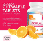 Zahler Junior D3 Vitamins 1000 IU - Chewable Vitamin D3 for Kids to Support Bone, Teeth & Immune Health - Kosher Kids Orange Flavor - 250 Count.