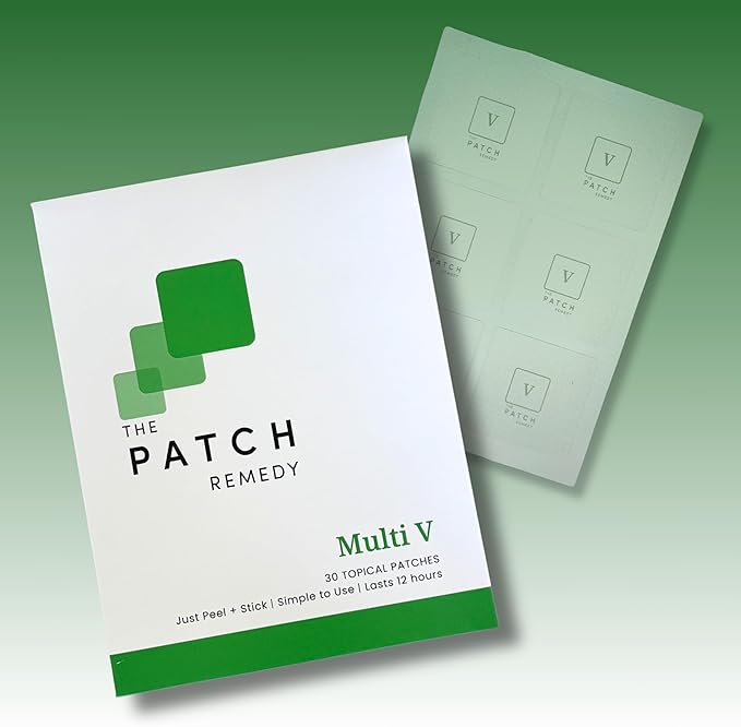 The Patch Remedy Multi V Patches - Vitamin Plus Blend with D3, K2, Magnesium Chloride, Zinc, Liposomal C, Potassium, Iodide, Biotin Plus More