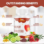 Cholesterol Supplements with Plant Sterols, Niacin, Red Yeast Rice, Citrus Bergamot, Garlic, Cholesterol Supplement Support Normal Cholesterol Levels, 180 Softgels