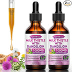 2 Pack Milk Thistle Liquid Drops - Milk Thistle Supplement with Silymarin, Antioxidant Support, Vegan, Non-GMO, 4 Fl Oz